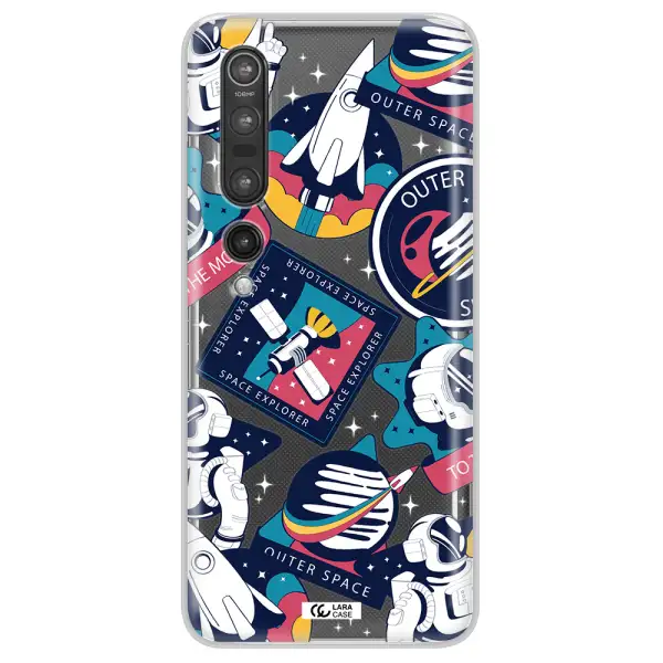 Astronaut Stickers Xiaomi Mi 10 Pro Clear TPU Case