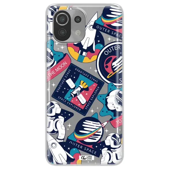 Astronaut Stickers Xiaomi Mi 11 Lite Clear TPU Case