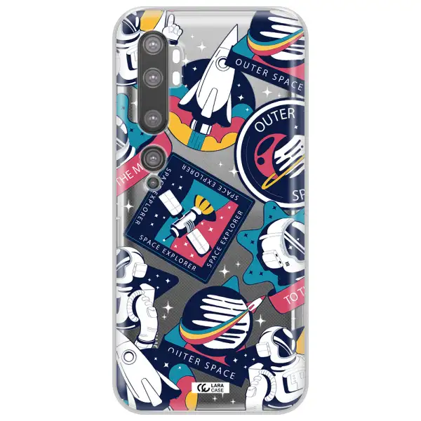 Astronaut Stickers Xiaomi Mi Note 10 Clear TPU Case