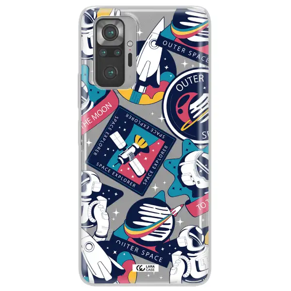 Astronaut Stickers Xiaomi Note 10 Pro Clear TPU Case