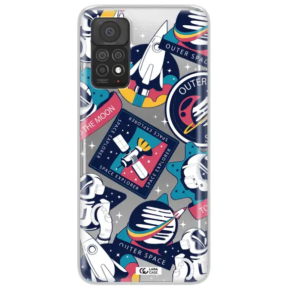 Astronaut Stickers Xiaomi Note 11 Pro Clear TPU Case