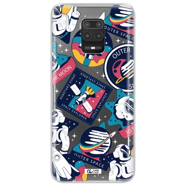 Astronaut Stickers Xiaomi Note 9S Clear TPU Case