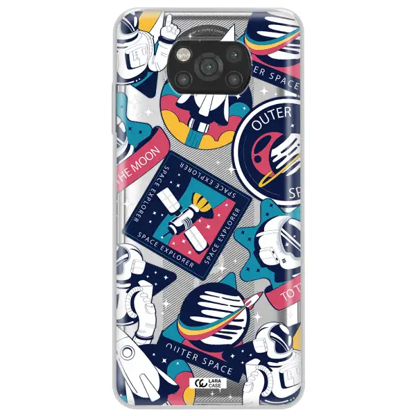 Astronaut Stickers Xiaomi Poco X3 Clear TPU Case