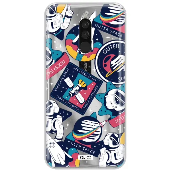 Astronaut Stickers Xiaomi Redmi 8 Clear Tpu Case