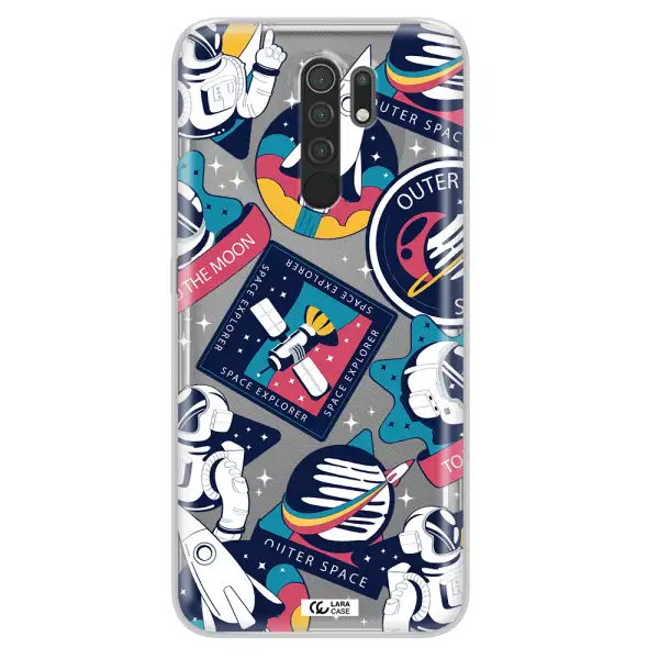 Astronaut Stickers Xiaomi Redmi 9 Clear TPU Case