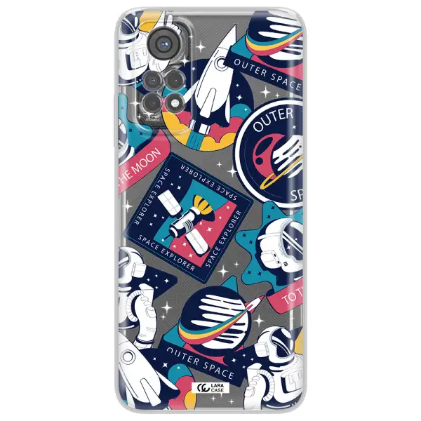 Astronaut Stickers Xiaomi Redmi Note 11S Clear Tpu Case