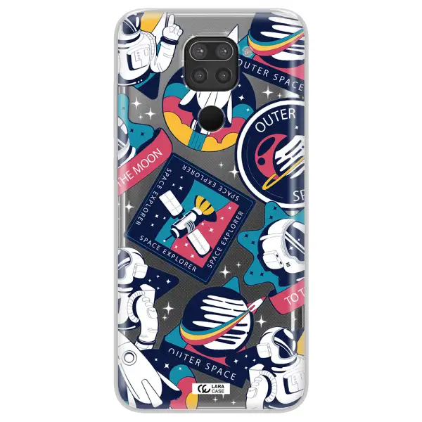 Astronaut Stickers Xiaomi Redmi Note 9 Clear TPU Case