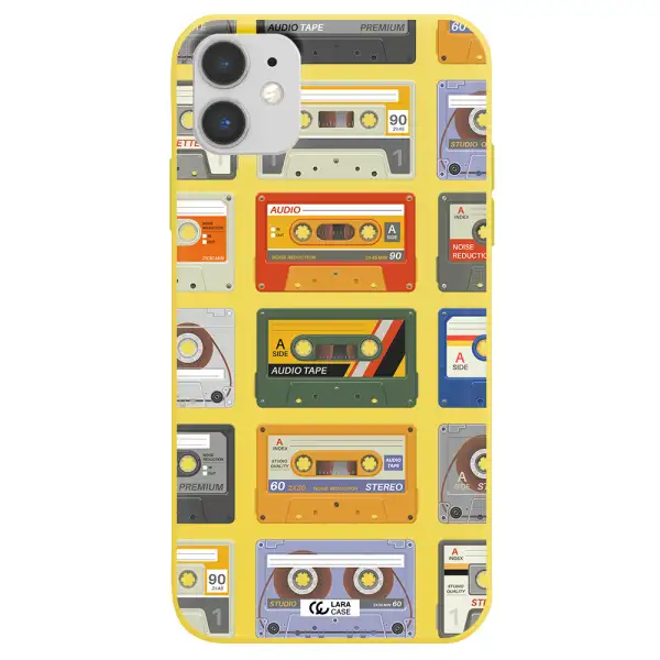All My Cassettes Apple iPhone 11 Silicone canary yellow Case