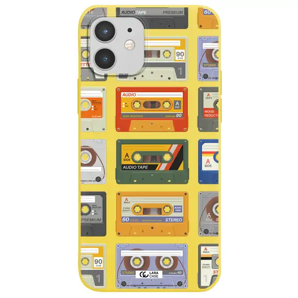 All My Cassettes Apple iPhone 12 mini Silicone canary yellow Case