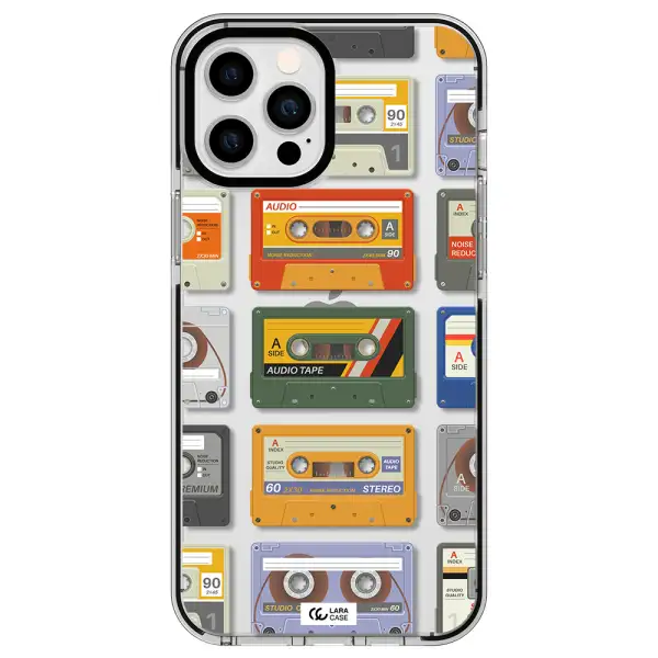 All My Cassettes Apple iPhone 12 pro max impact black border Case