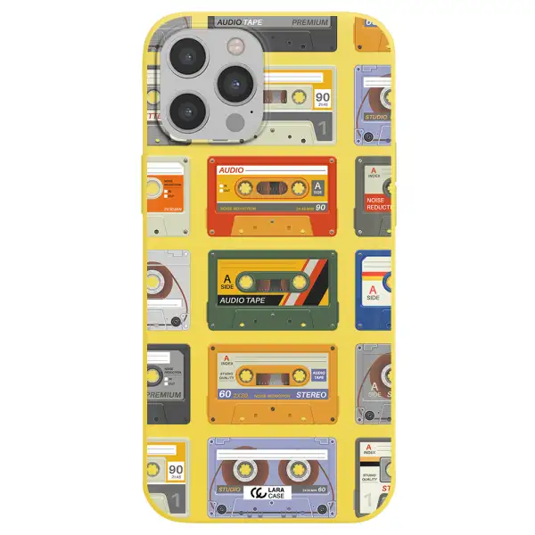 All My Cassettes Apple iPhone 12 pro Silicone canary yellow Case