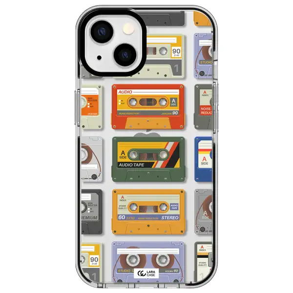 All My Cassettes Apple iPhone 13 impact black border Case