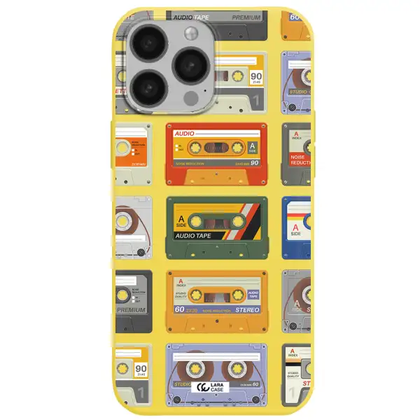 All My Cassettes Apple iPhone 13 Pro Silicone canary yellow Case