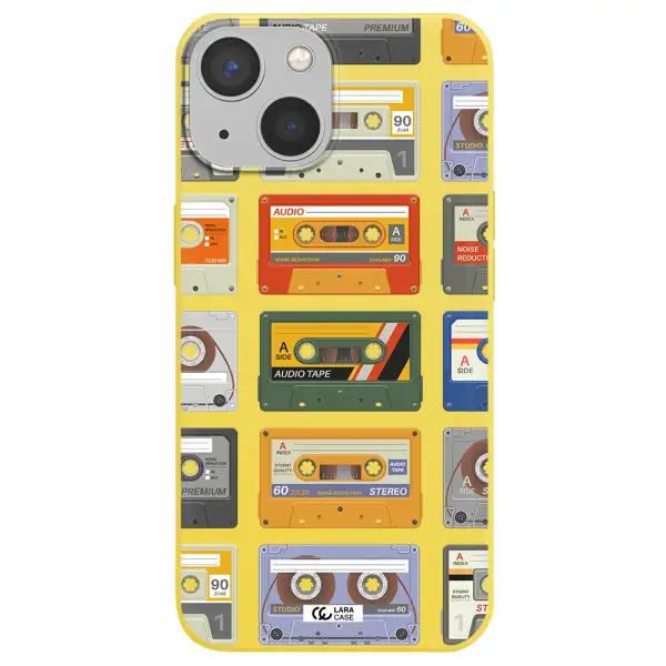 All My Cassettes Apple iPhone 13 Silicone canary yellow Case