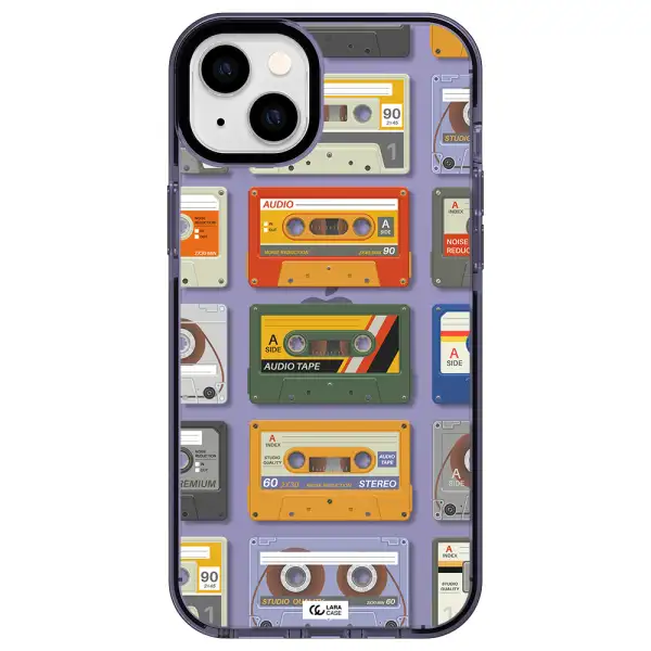 All My Cassettes Apple iPhone 14 plus impact Lilac Case