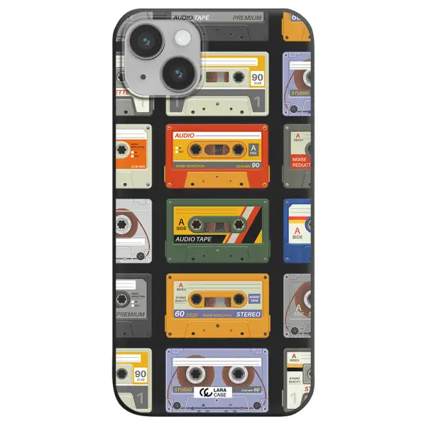 All My Cassettes Apple iPhone 14 plus Silicone black Case