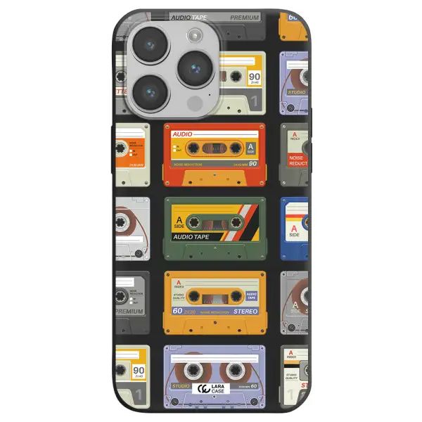 All My Cassettes Apple iPhone 14 pro max Silicone black Case