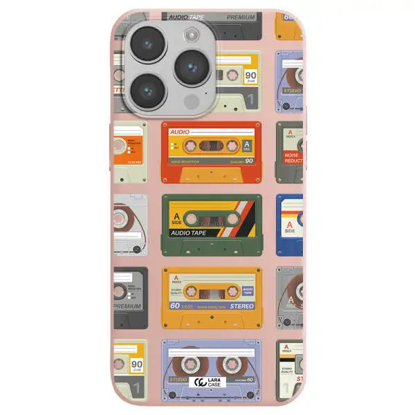 All My Cassettes Apple iPhone 14 pro Silicone pastel pink Case