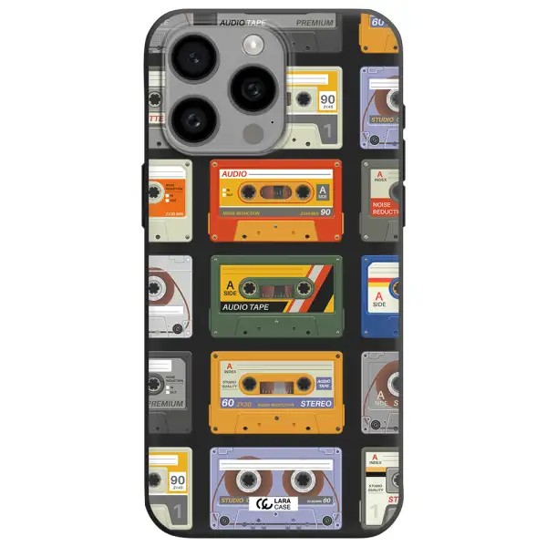 All My Cassettes Apple Iphone 15 Pro max Silicone black Case