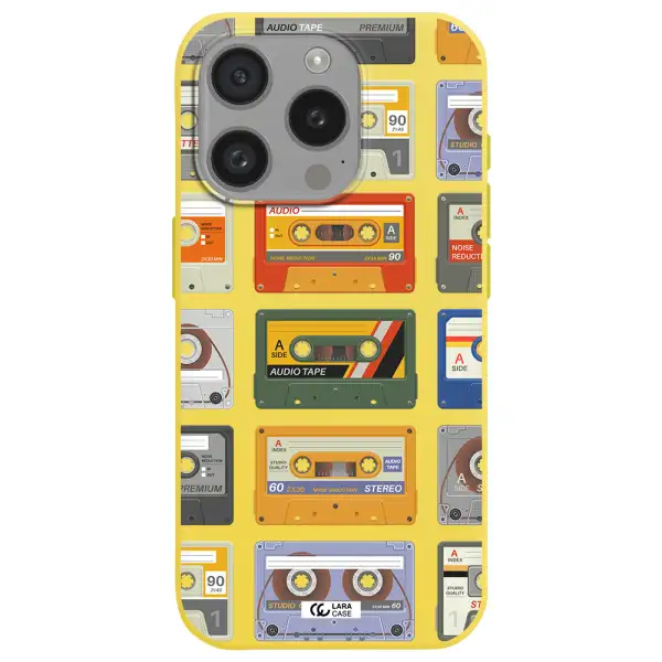 All My Cassettes Apple Iphone 15 Pro Silicone Canary Yellow Case