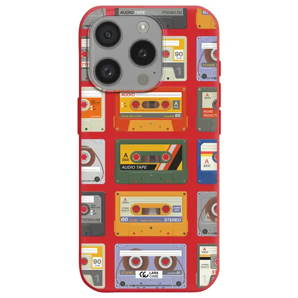 All My Cassettes Apple Iphone 15 Pro Silicone Imperial Red Case