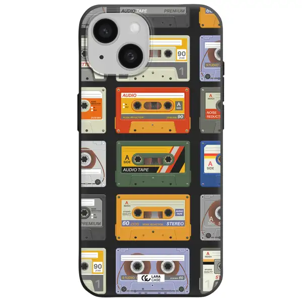 All My Cassettes Apple iPhone 15 Silicone black Case