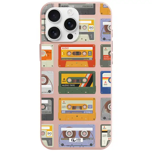 All My Cassettes Apple Iphone 16 Pro Max Silicone Pastel Pink Case
