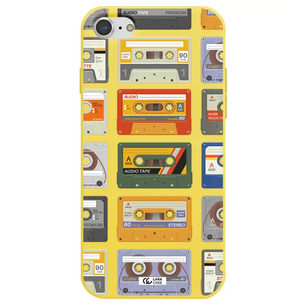 All My Cassettes Apple iPhone 7 Silicone canary yellow Case