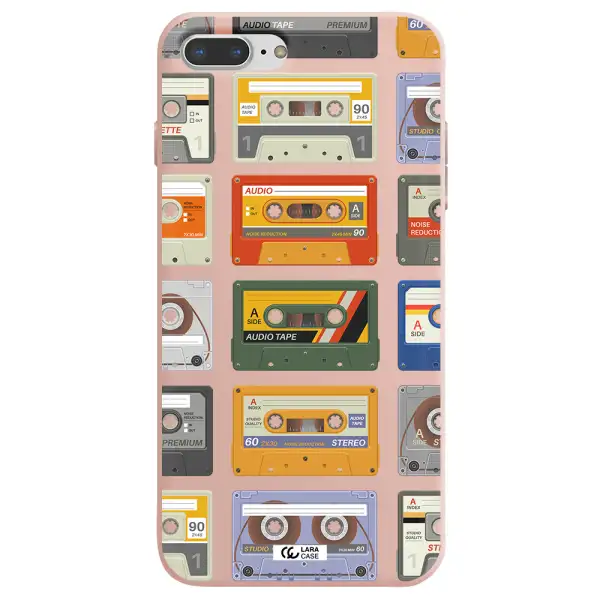 All My Cassettes Apple iPhone 8 plus Silicone pastel pink Case