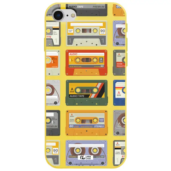 All My Cassettes Apple iPhone se 2020 Silicone canary yellow Case