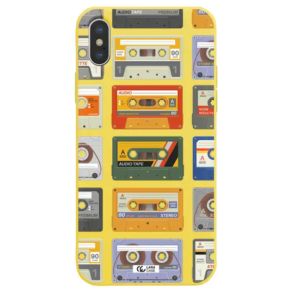 All My Cassettes Apple iPhone XS Silicone canary yellow Case