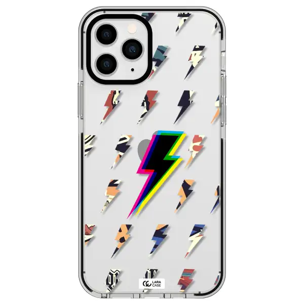 Thunder Glitch Apple iPhone 11 pro max impact black border Case
