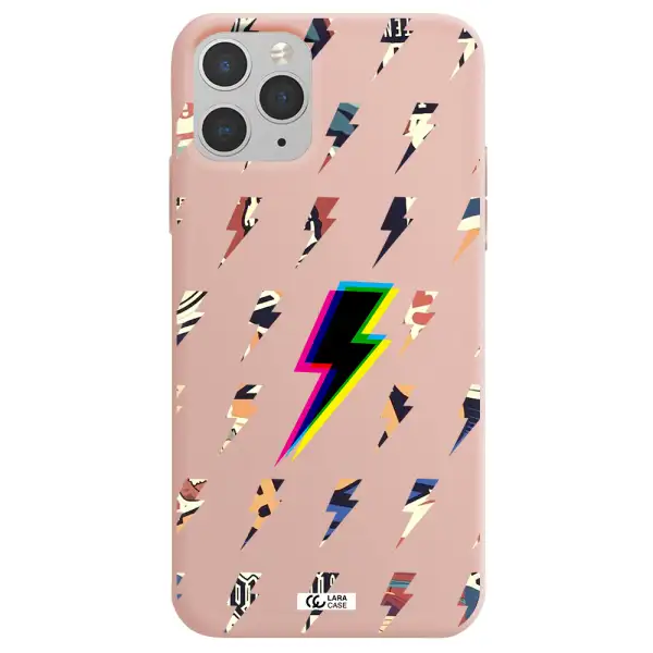 Thunder Glitch Apple iPhone 11 pro max Silicone pastel pink Case