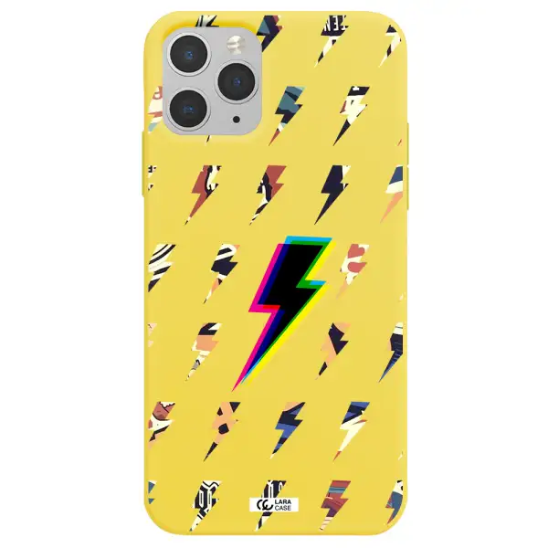 Thunder Glitch Apple iPhone 11 pro Silicone canary yellow Case