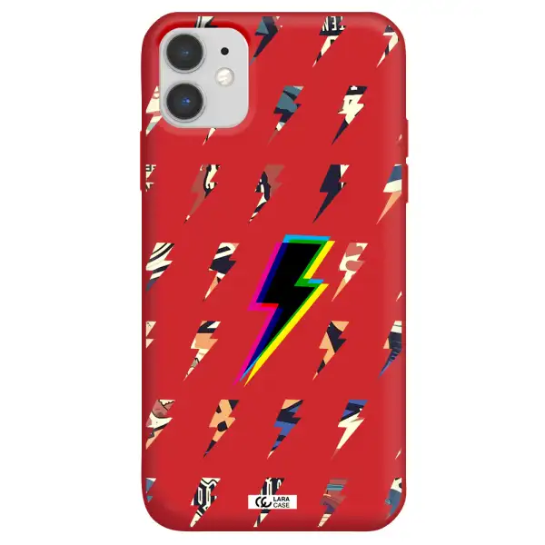 Thunder Glitch Apple iPhone 11 Silicone Imperial Red Case