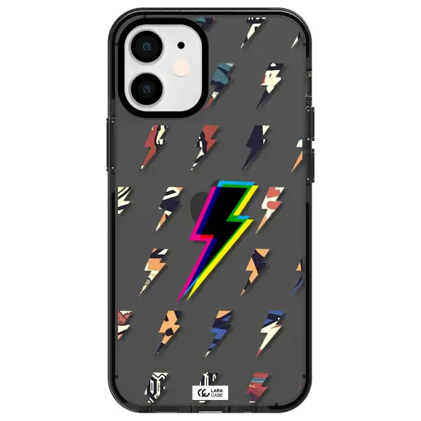 Thunder Glitch Apple iPhone 12 mini impact Smoke Black Case