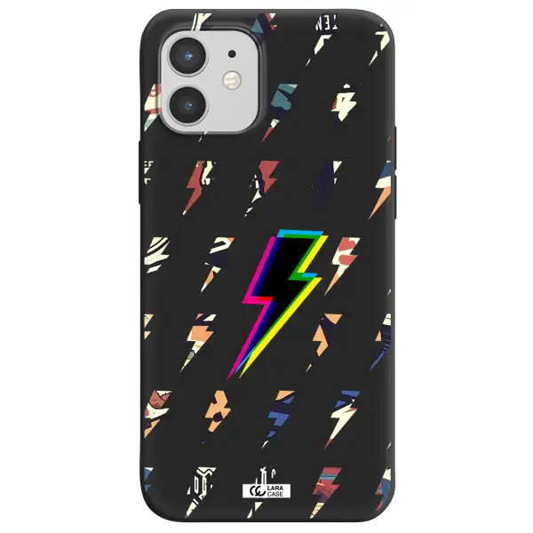 Thunder Glitch Apple iPhone 12 mini Silicone black Case
