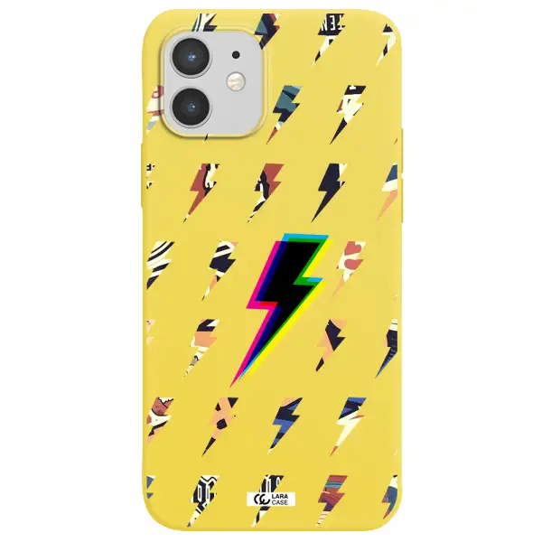 Thunder Glitch Apple iPhone 12 mini Silicone canary yellow Case