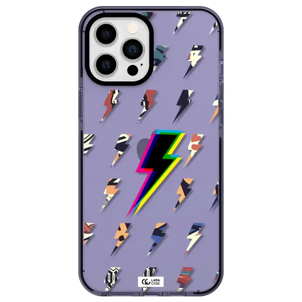 Thunder Glitch Apple iPhone 12 pro max impact Lilac Case