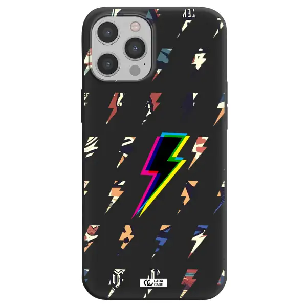 Thunder Glitch Apple iPhone 12 pro max Silicone black Case