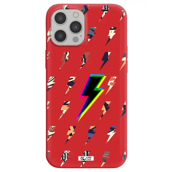Thunder Glitch Apple iPhone 12 pro max Silicone Imperial Red Case