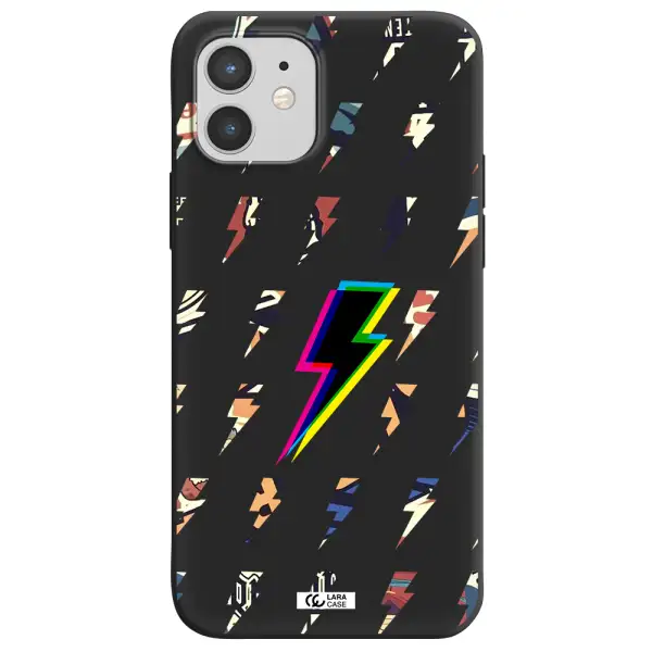 Thunder Glitch Apple iPhone 12 Silicone black Case