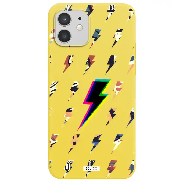 Thunder Glitch Apple iPhone 12 Silicone canary yellow Case