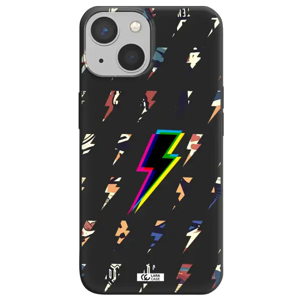 Thunder Glitch Apple iPhone 13 mini Silicone black Case