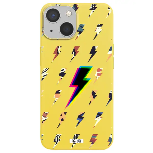 Thunder Glitch Apple iPhone 13 mini Silicone canary yellow Case