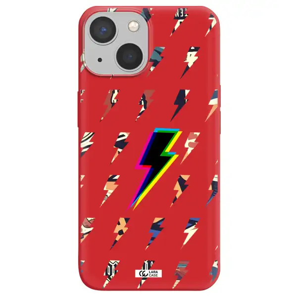 Thunder Glitch Apple iPhone 13 mini Silicone Imperial Red Case