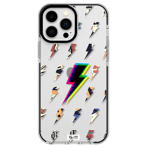 Thunder Glitch Apple iPhone 13 Pro Max impact black border Case