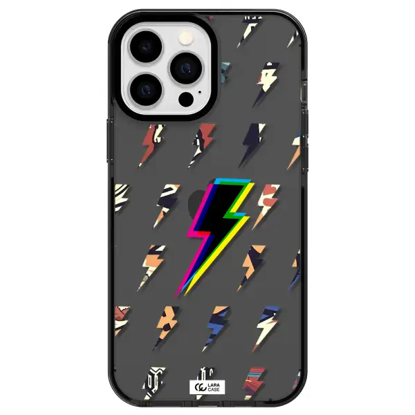 Thunder Glitch Apple iPhone 13 Pro Max impact Smoke Black Case