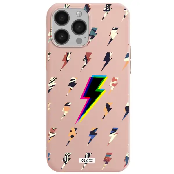 Thunder Glitch Apple iPhone 13 Pro Silicone pastel pink Case