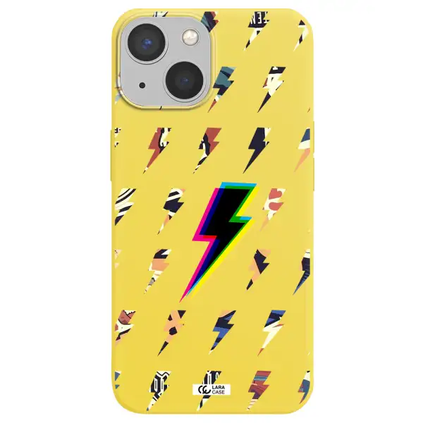 Thunder Glitch Apple iPhone 13 Silicone canary yellow Case